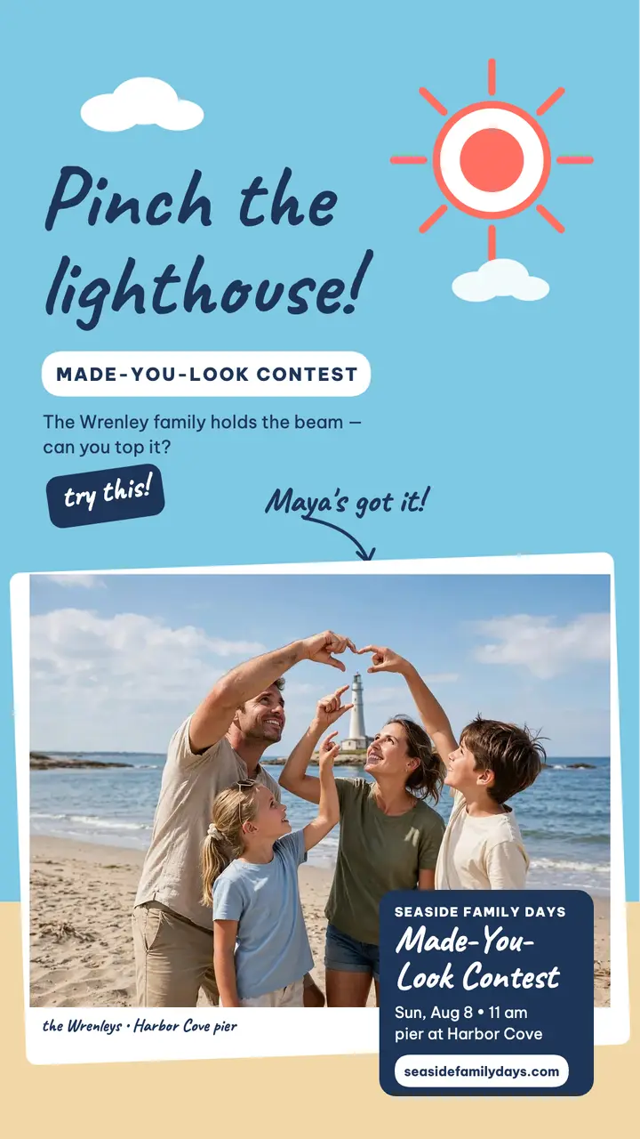 Wrenley family lighthouse pinch story template