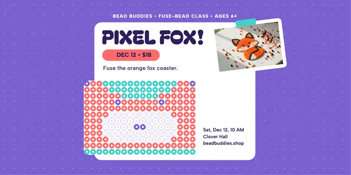 Bead Buddies fox coaster class post template
