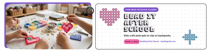 Beadling Club bead classes banner template