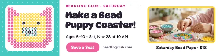 Beadling Club bead puppy class billboard template