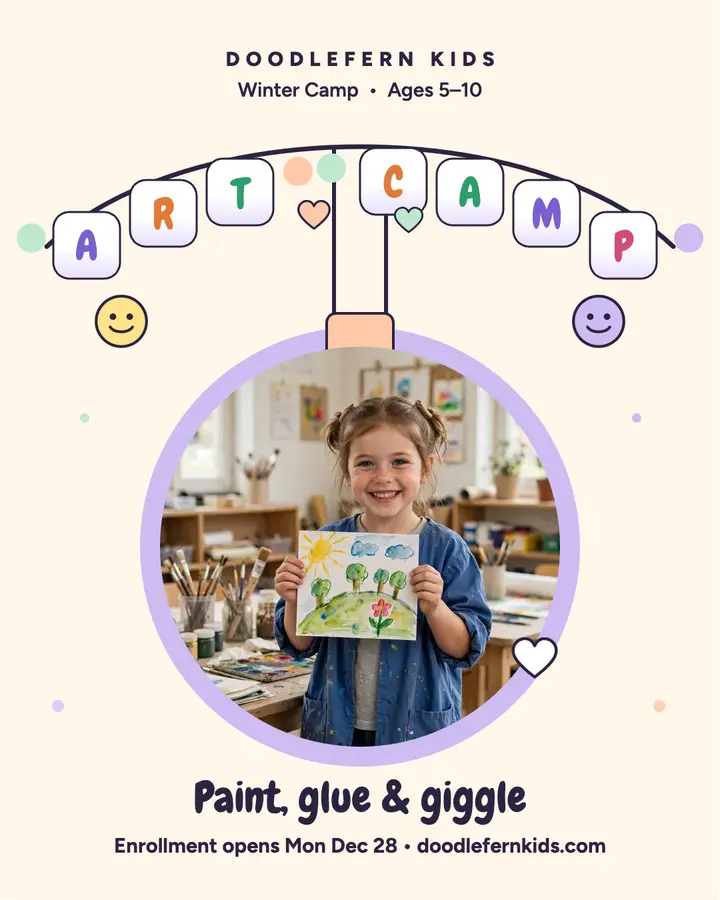 Doodlefern Kids beaded art camp post template