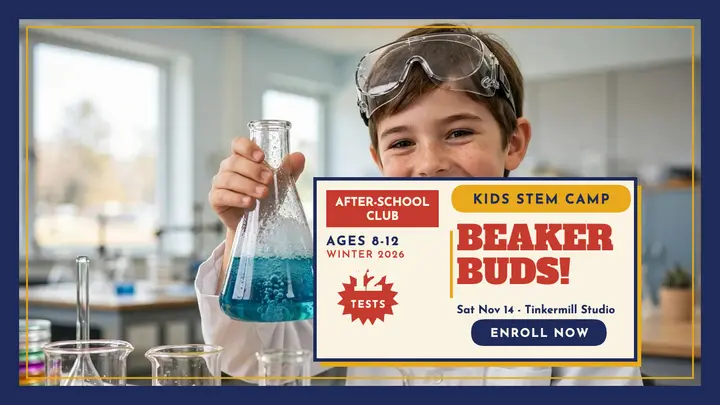 Beaker Buds Lab STEM camp thumbnail template