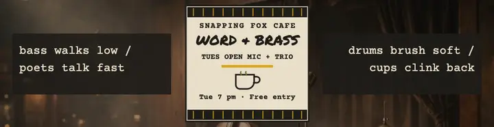 Snapping Fox open mic billboard template