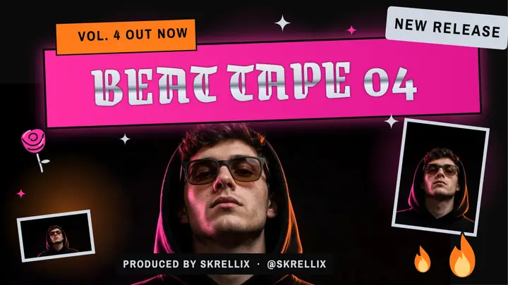 Skrellix beat tape 04 thumbnail, bootleg tee template