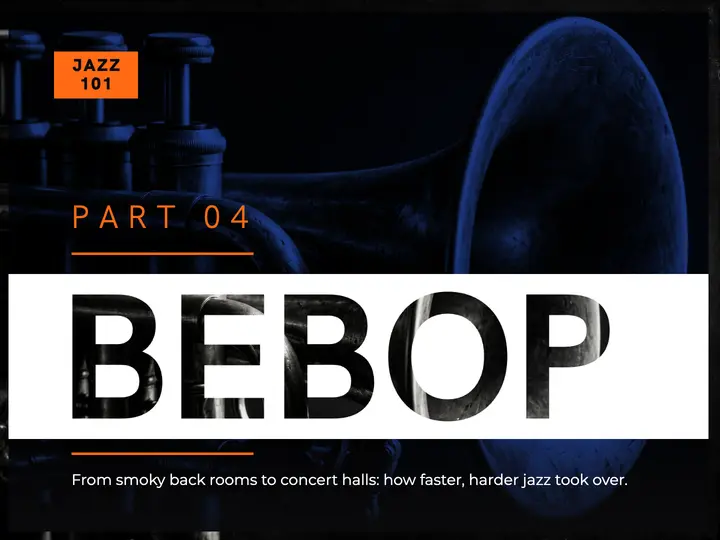 Bebop lecture slide, hard-bop sleeve template