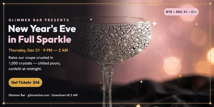 Glimmer Bar NYE crystal coupe post template