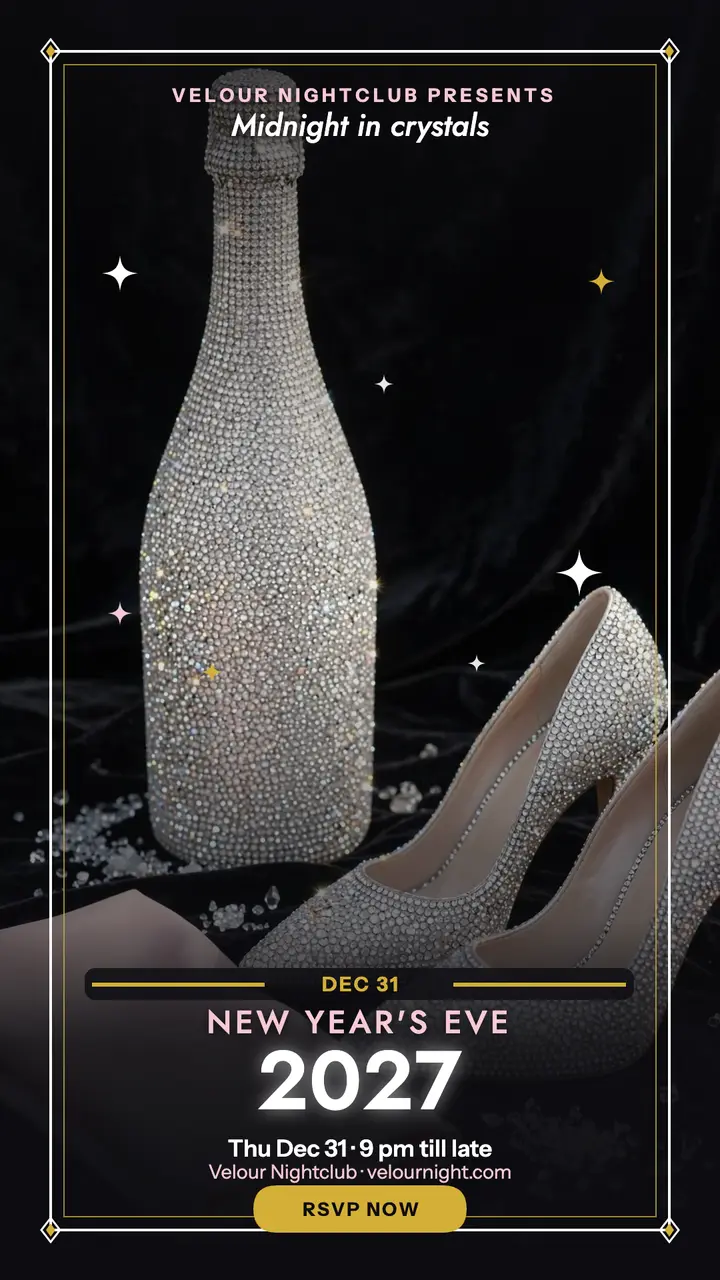 Velour sparkling New Year story template