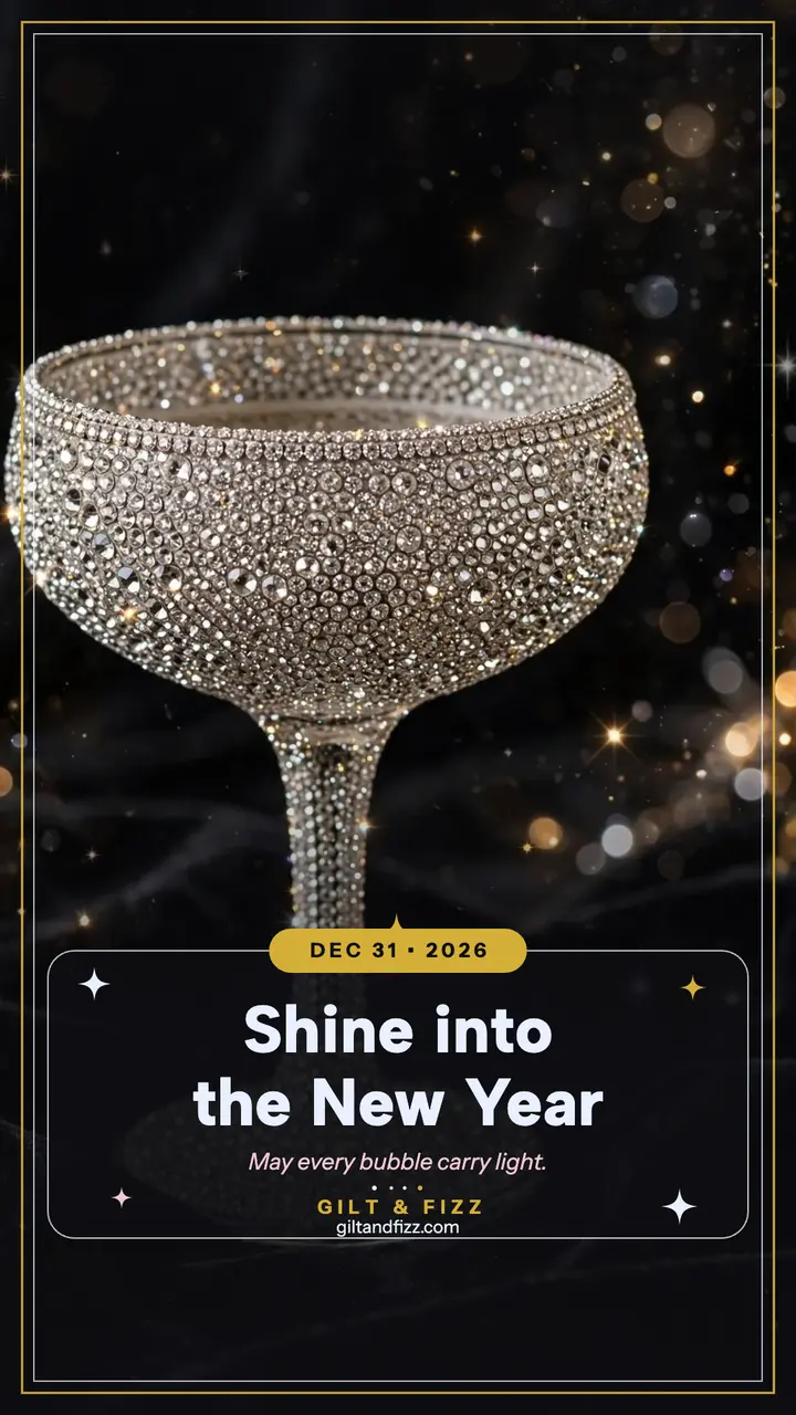 Gilt and Fizz bedazzled New Year toast template