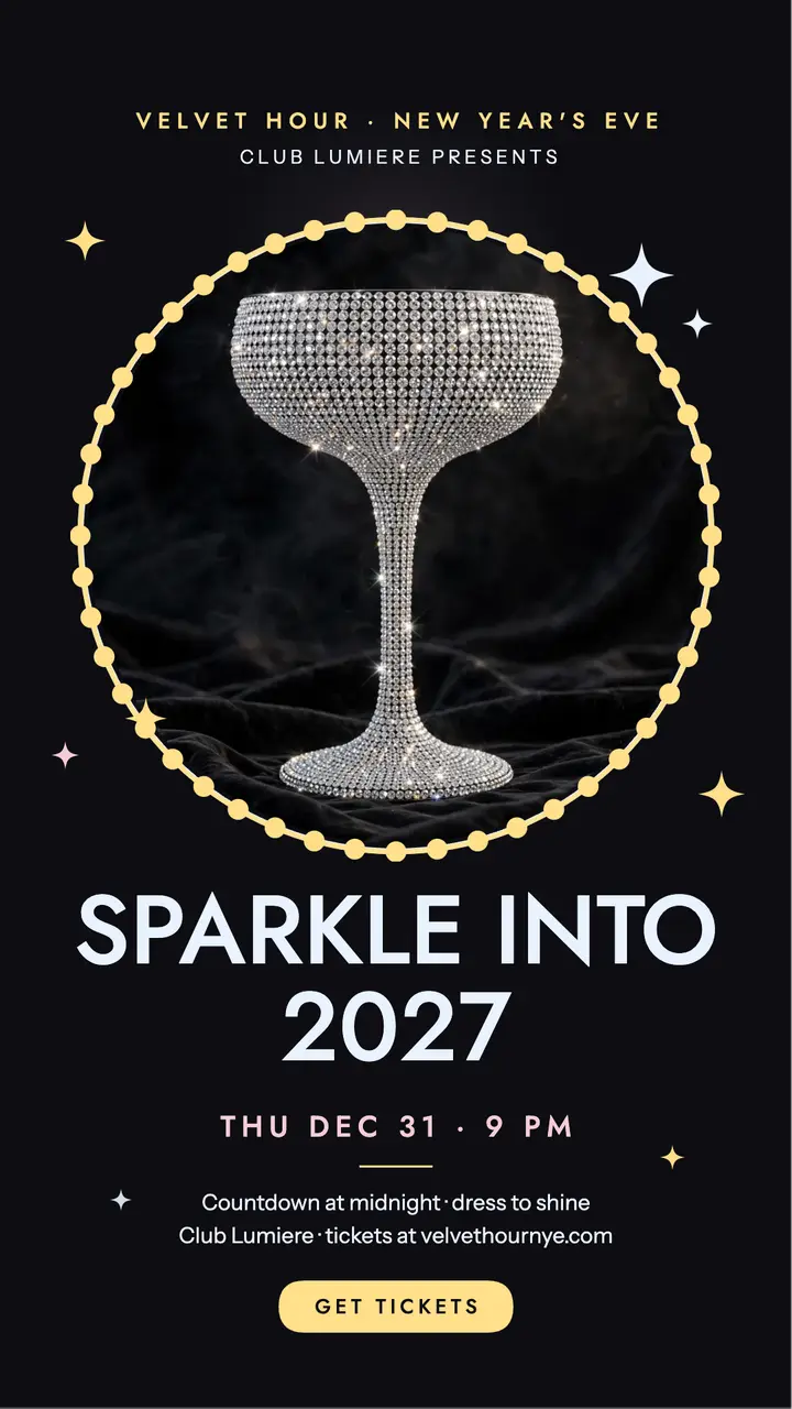 Velvet Hour NYE crystal story template