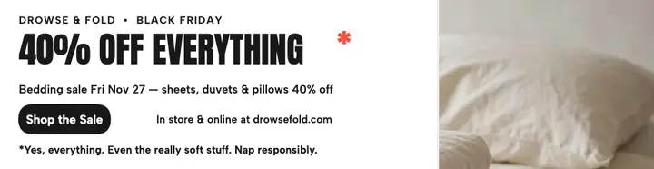 Drowse and Fold Black Friday billboard: black friday bedding sale template