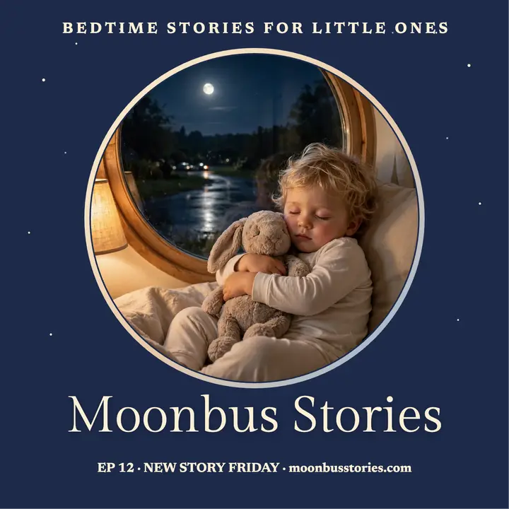 Moonbus Stories bedtime podcast cover template