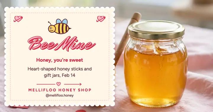Bee Mine honey shop Valentine's post template