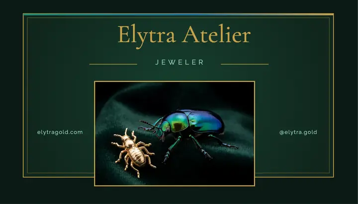 Beetle brooch jeweler business card template