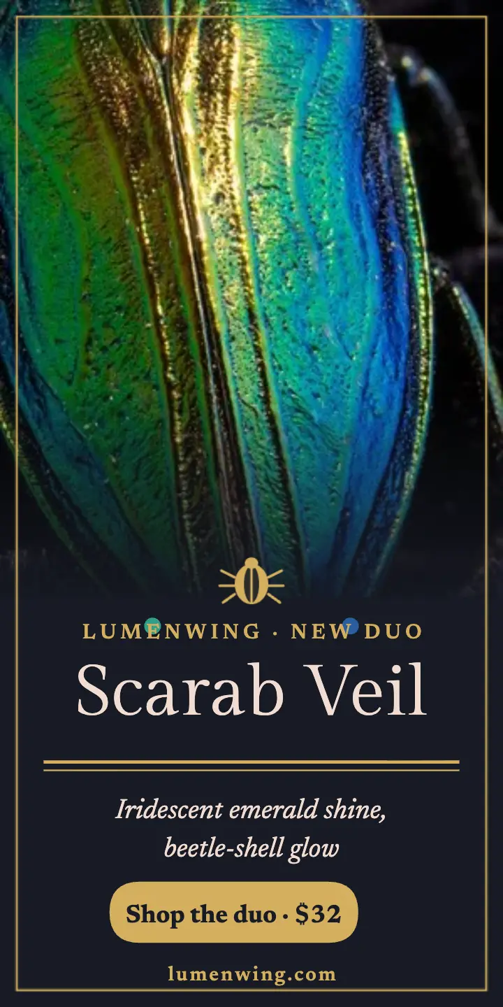 Scarab Veil eyeshadow duo jewel ad template