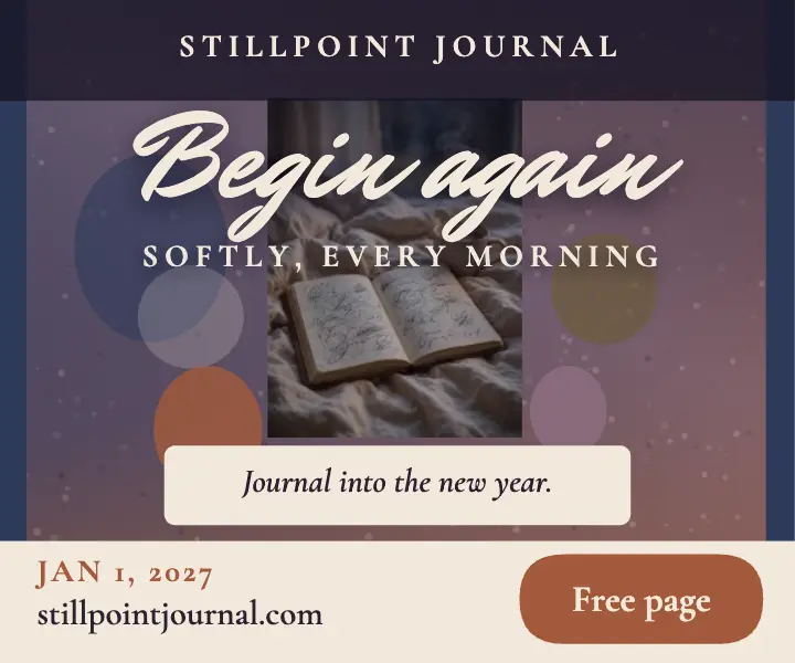 Stillpoint Begin Again dusk affirmation ad template