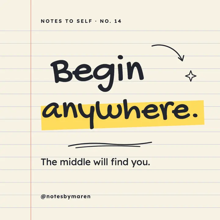 Begin anywhere template