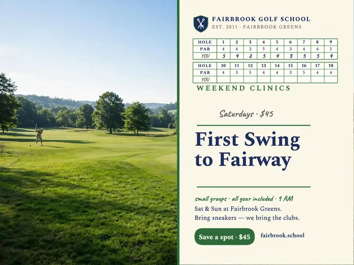 Fairbrook weekend golf clinic slide template