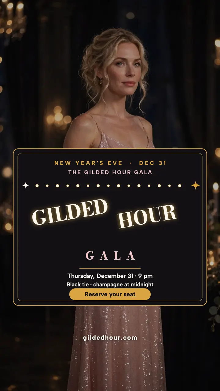 Gilded Hour New Year gala story template