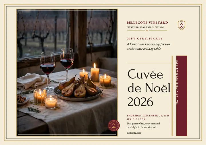 Bellecote holiday tasting certificate template