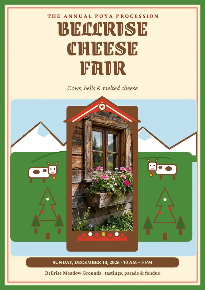 Bellrise Cheese Fair alpine flyer template