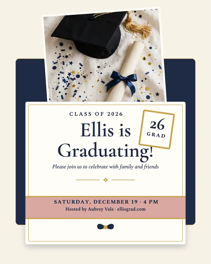 Ellis graduation suite invitation post template