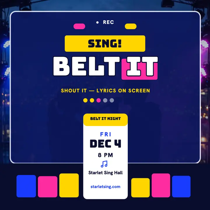 Belt It karaoke night square post template