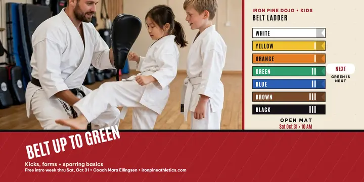 Iron Pine Dojo kids belt ladder post template