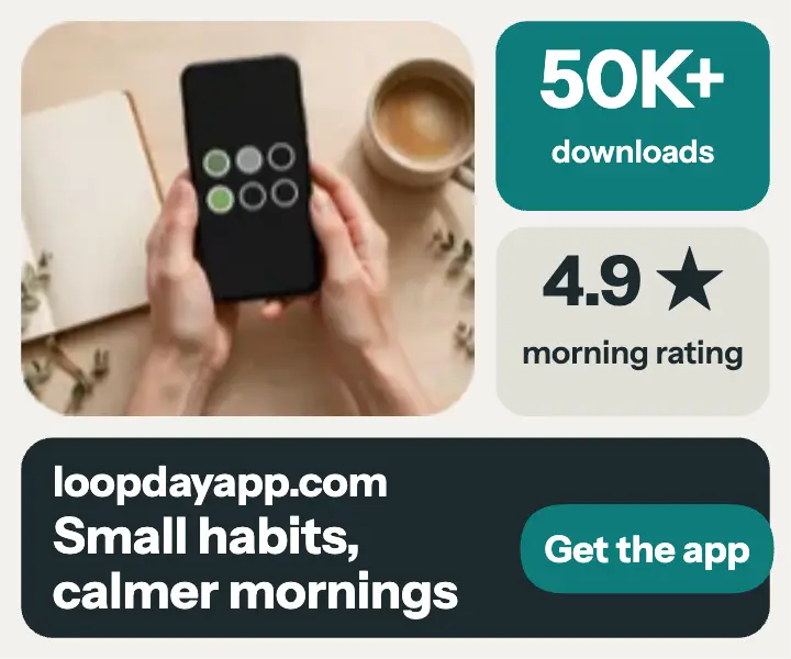 Loopday morning habits bento ad template