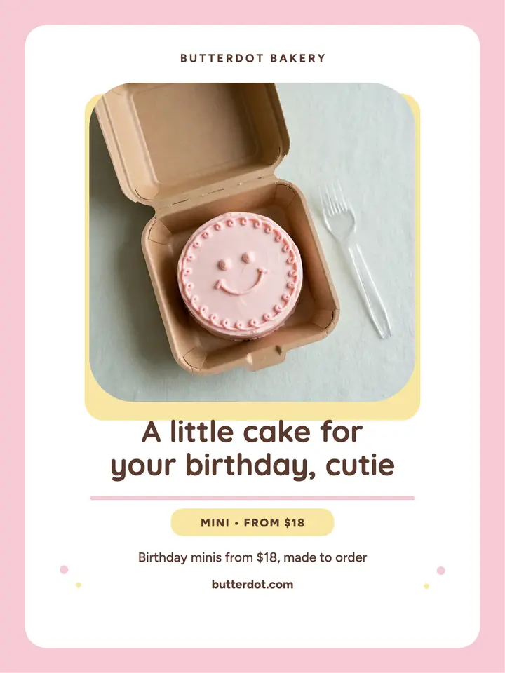 Butterdot birthday bento mini cake post: birthday bento cake post template