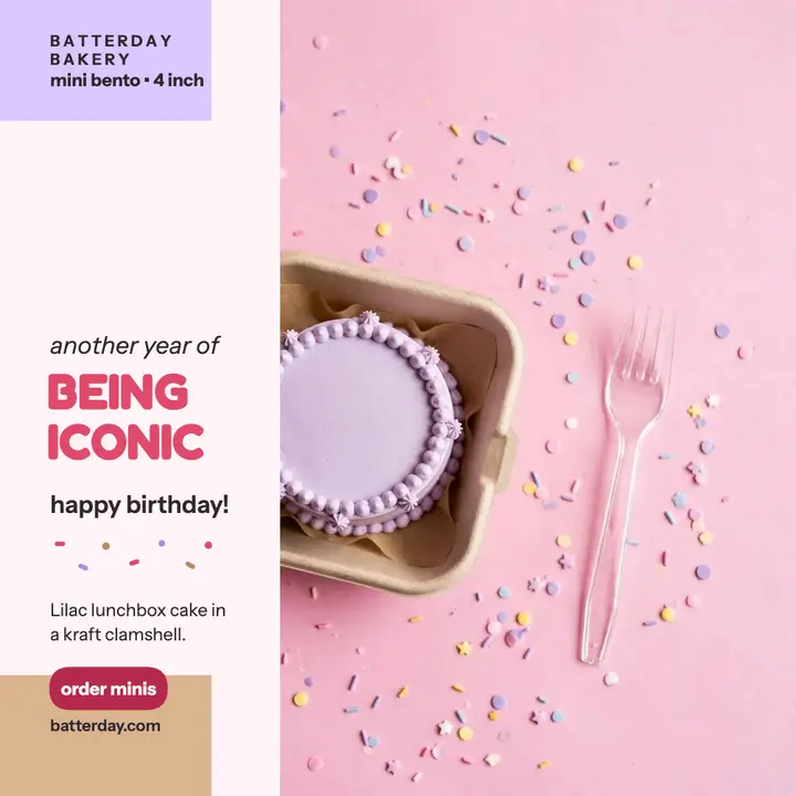 Batterday iconic bento birthday post template