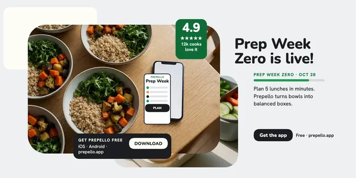 Prepello Prep Week Zero launch bento post template