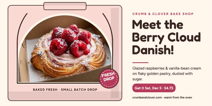 Berry Cloud Danish box drop post template