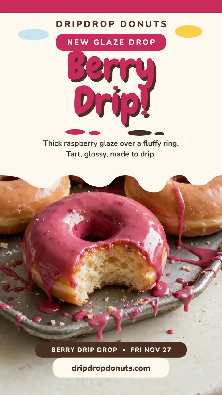 Dripdrop Donuts berry drip story template
