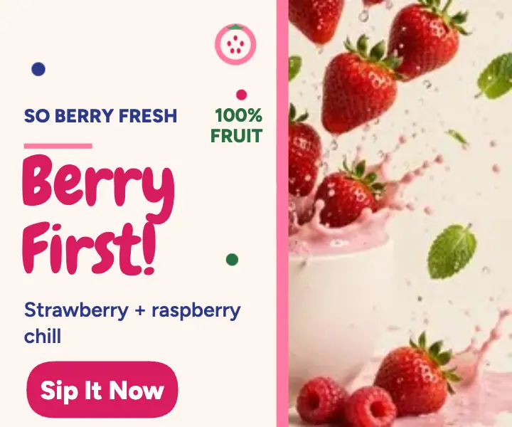 Berry First berry blast smoothie ad template