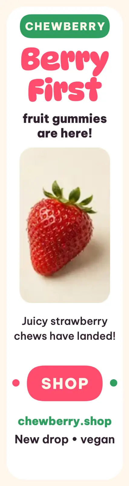Chewberry Berry First gummy skyscraper template