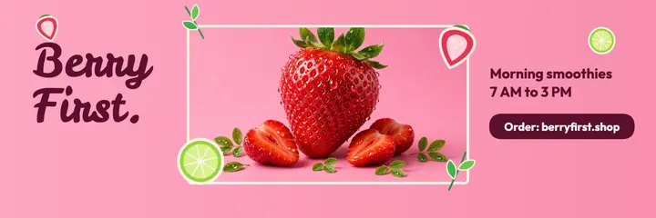 Berry First smoothie bar X header: smoothie bar x header template
