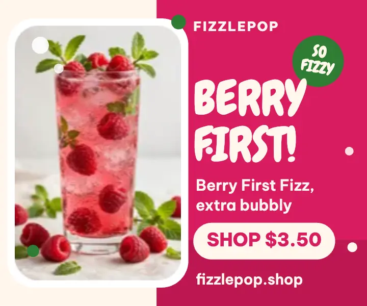Berry First soda ad template