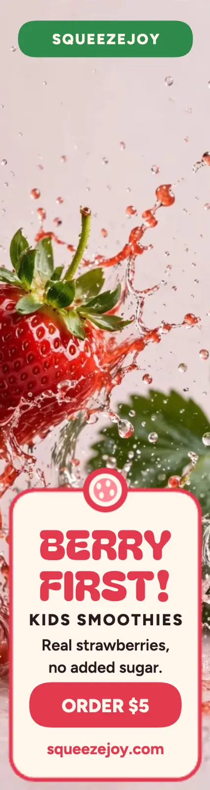 Berry First kids smoothie skyscraper ad template