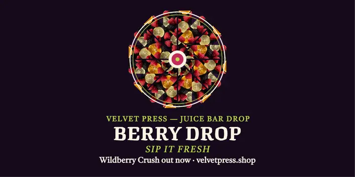 Velvet Press berry drop mandala post template