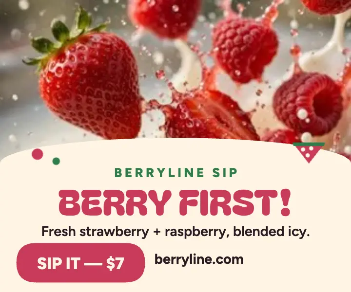 Berryline Sip berry smoothie ad template