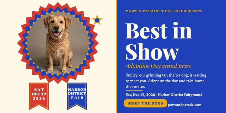 Best in Show Adoption Day x-post: dog adoption post template