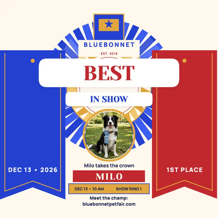 Milo Best in Show rosette post: best in show dog post template