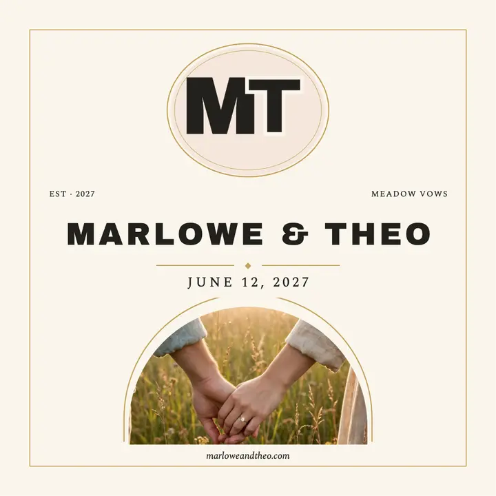 Bexley engagement monogram announcement template