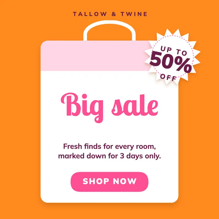 Big sale shopping bag template