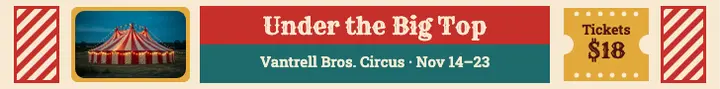 Big top circus tickets template