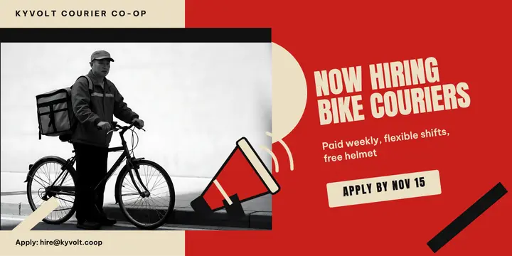 Kyvolt courier co-op now hiring post template