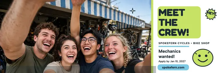 Spokefern Cycles crew selfie header template