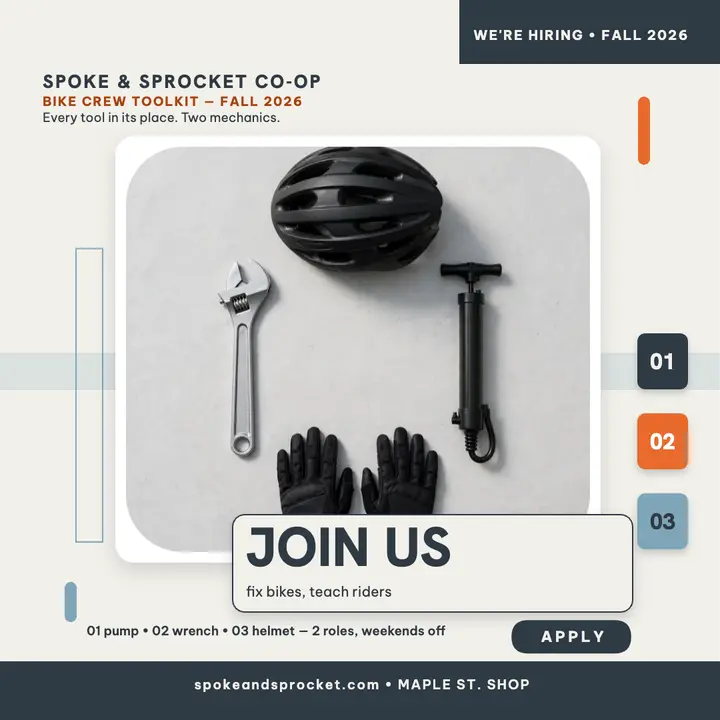 Spoke and Sprocket crew toolkit post template
