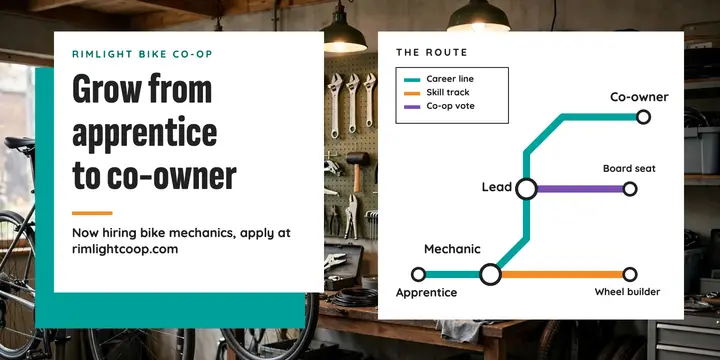 Bike co-op hiring post, career transit map template