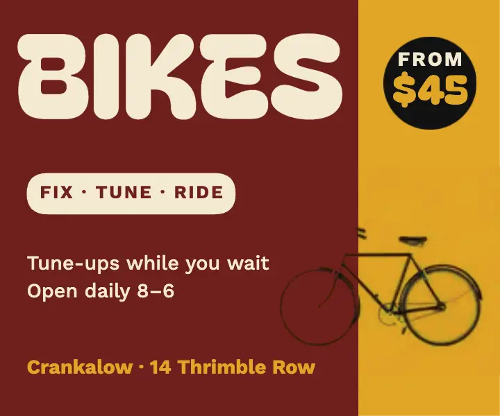 Crankalow bike repair shop plakatstil ad template